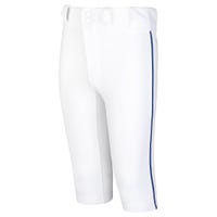 Mizuno Premier Short Piped Youth Baseball Pants in White/Royal Size Small