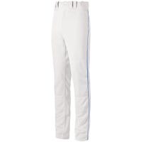 Mizuno Select Pro Piped Youth Baseball Pant in White/Blue Size Small