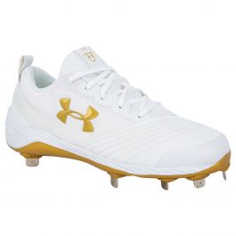 Under Armour Glyde Women's Metal Fastpitch Softball Cleats - White/Gold