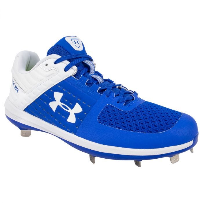 Under Armour Yard Low ST Men's Metal Baseball Cleats - Royal/White