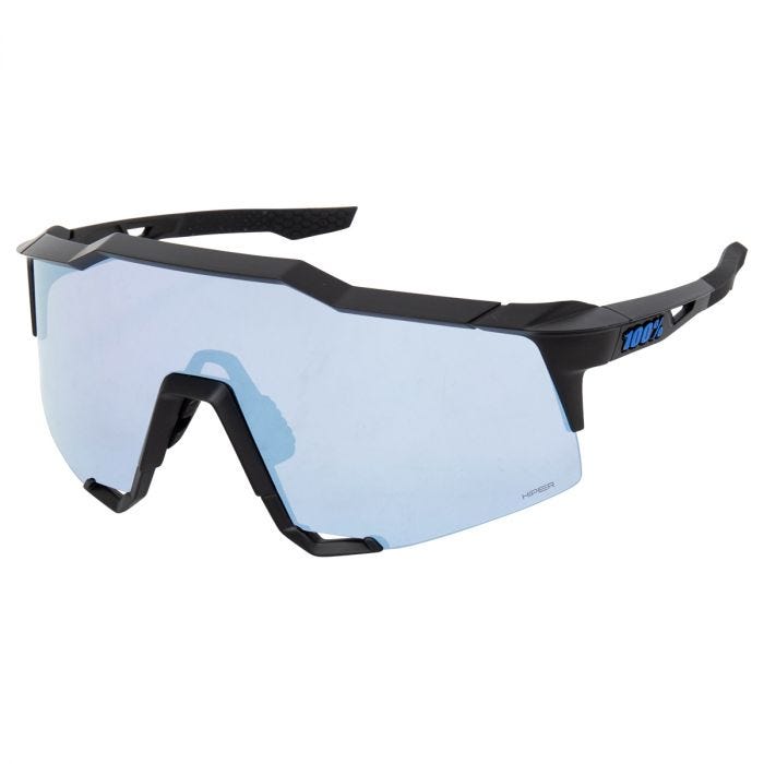 100% Speedcraft Matte Black Adult Sunglasses w/ Hiper Blue Multilayer Lens  - 2022
