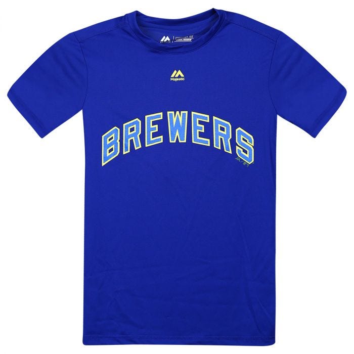 Milwaukee Brewers Majestic Cool Base Cooperstown Evolution Youth T-Shirt