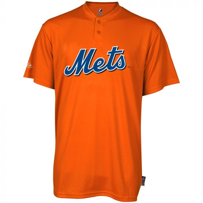 New York Mets Majestic MLB Cool Base 2-Button Replica Adult Jersey