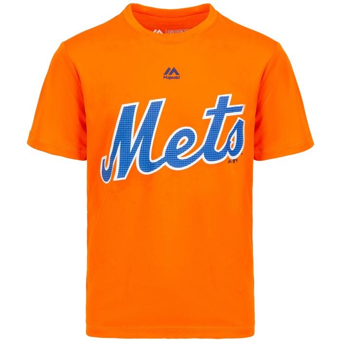 New York Mets Majestic Cool Base Evolution Youth T-Shirt - Orange