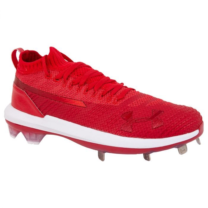 Under Armour Harper 3 ST Men's Low Metal Baseball Cleats - Red/White