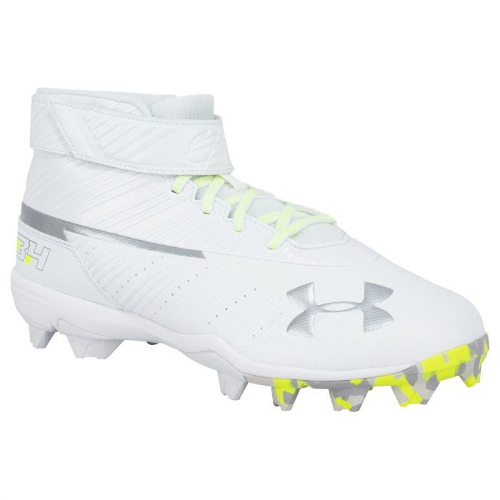 all white molded baseball cleats